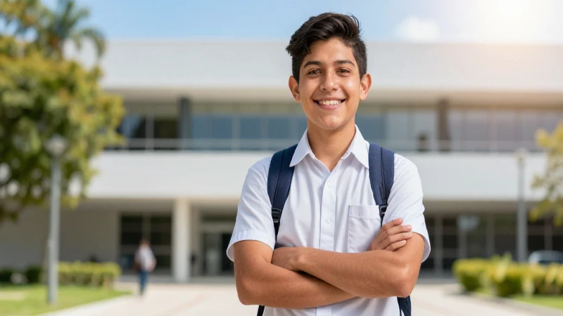 Estudiante mexicano moderno y optimista