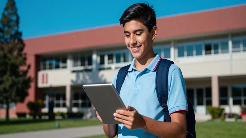 Estudiante mexicano sonriente en campus universitario