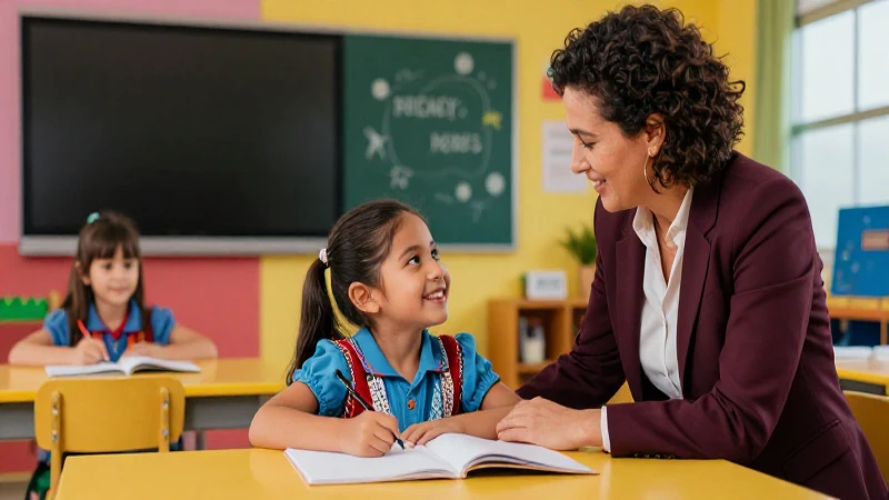 Niña feliz en clase vibrante, estilo cinematográfico