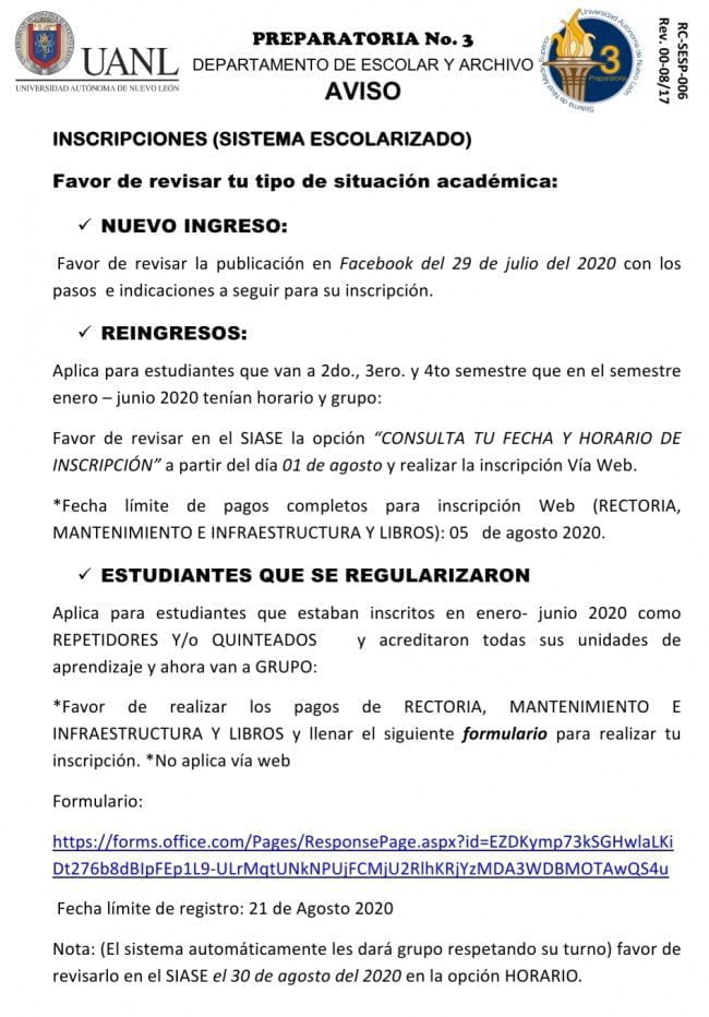 Inscripciones para preparatoria en la UANL: ¡no te las pierdas!