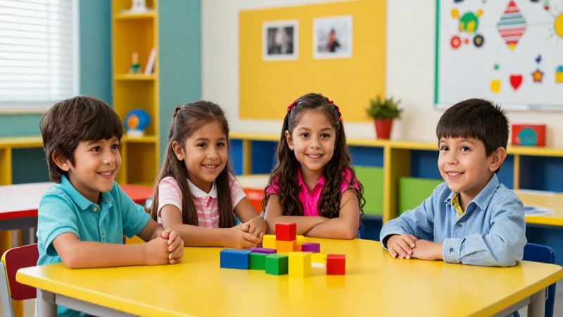 Niños mexicanos sonriendo en aula vibrante
