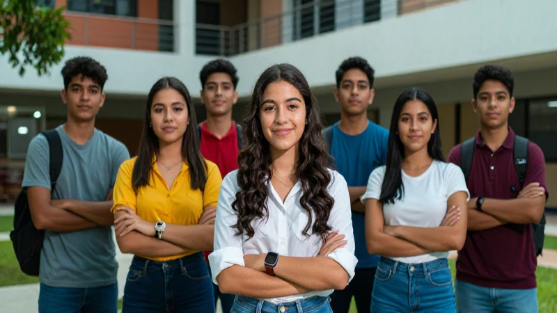 Jóvenes mexicanos exitosos en un campus vibrante