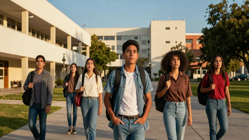 Estudiantes mexicanos vibrantes en campus universitario