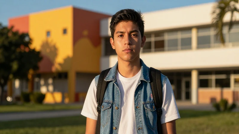 Retrato cinematográfico de estudiante mexicano