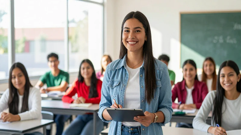 Estudiantes mexicanos aprenden en un aula moderna
