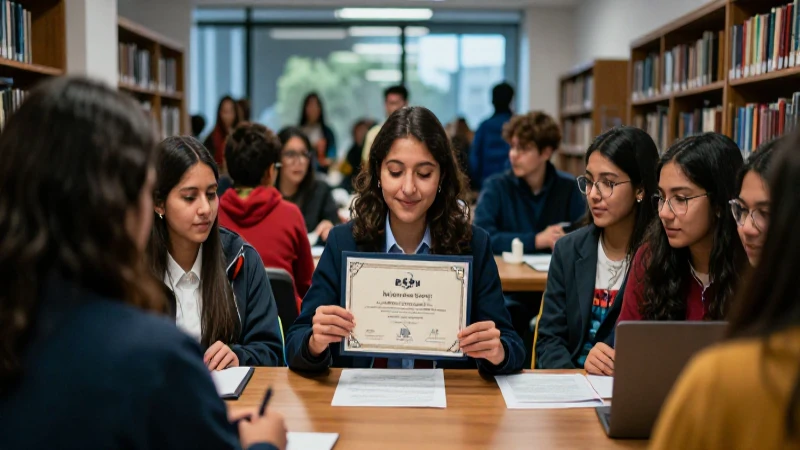 Estudiantes universitarios celebrando éxito académico