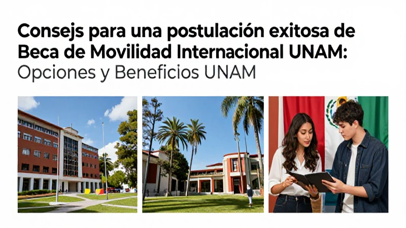 Consejos UNAM para becas de movilidad exitosas