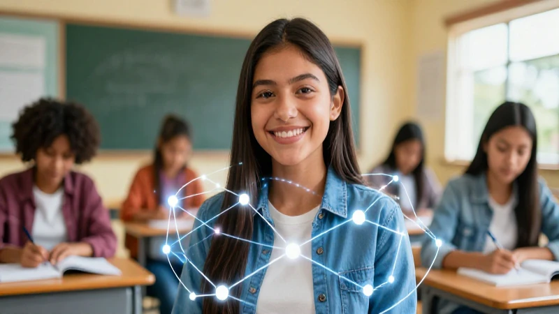 Joven mexicano sonríendo con conexión digital
