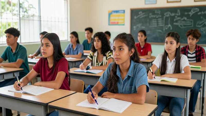 Jóvenes mexicanos en la escuela moderna
