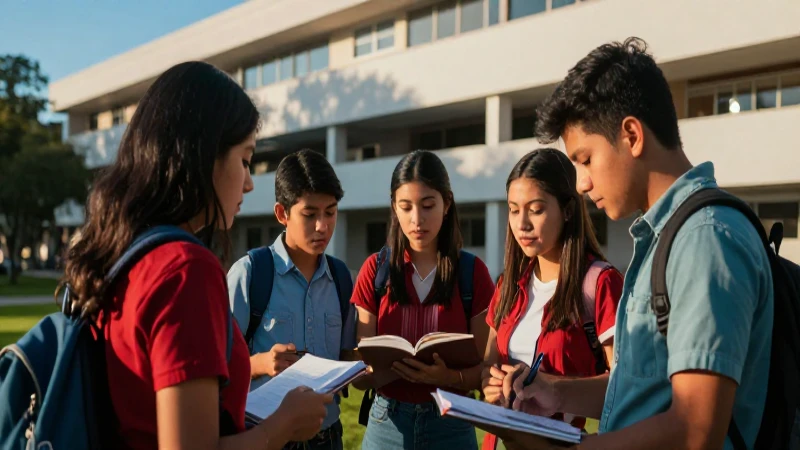 Estudiantes mexicanos colaboran en un campus moderno