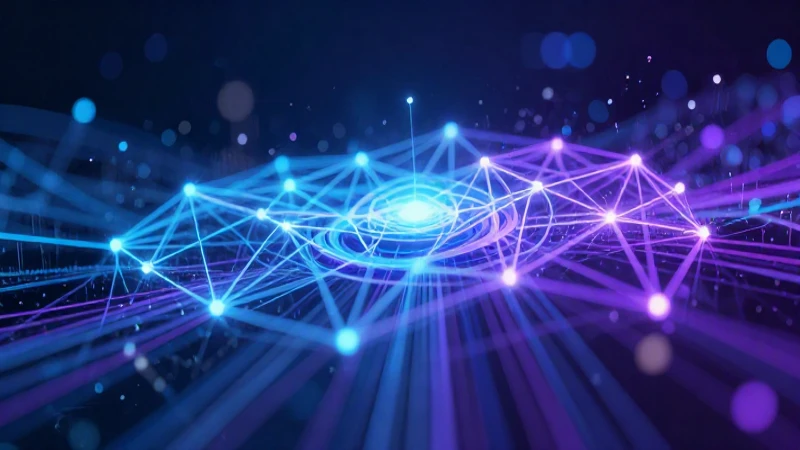 Infraestructura digital futurista con flujo luminoso y alto contraste