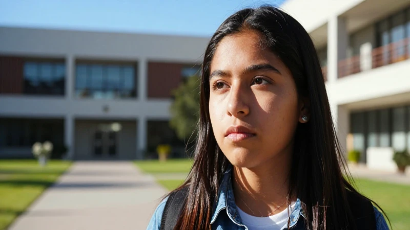 Primer plano dinámico de estudiante mexicano en campus