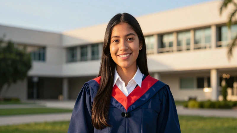 Retrato vibrante de estudiante mexicano sonriente