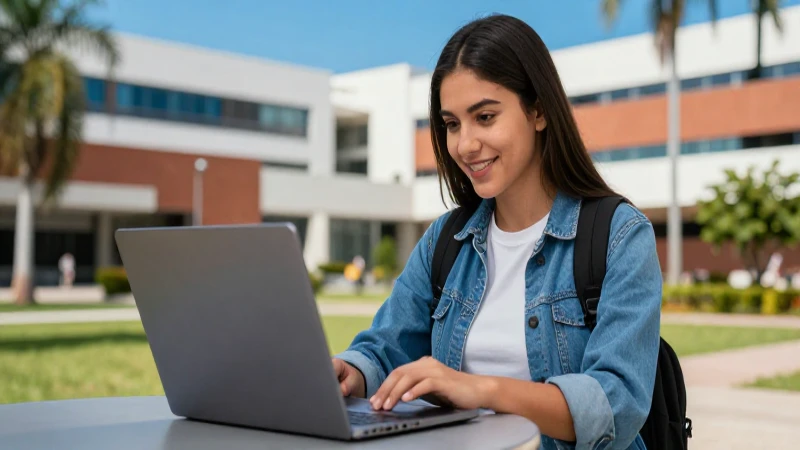Estudiante mexicano mira su beca universitaria