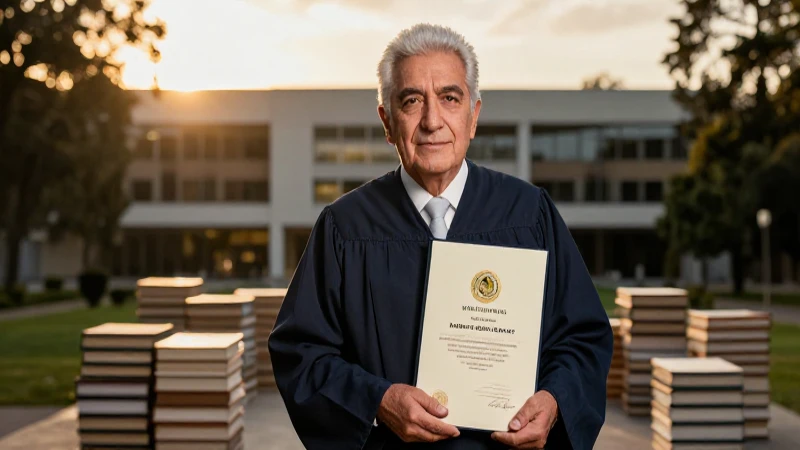Retrato cinemático de egresado universitario de México