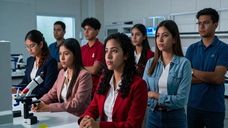 Estudiantes mexicanos en labor, enfoque intenso