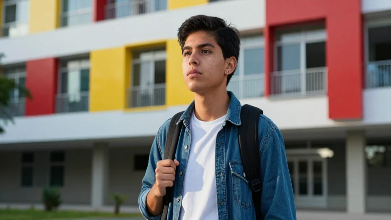 Estudiante mexicano moderno en un campus dinámico