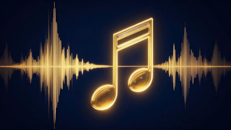 Nota musical brillante en estilo cinemático 8K