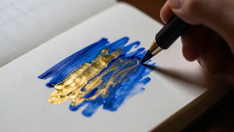 Tinta luminosa abstracta en diario dramático