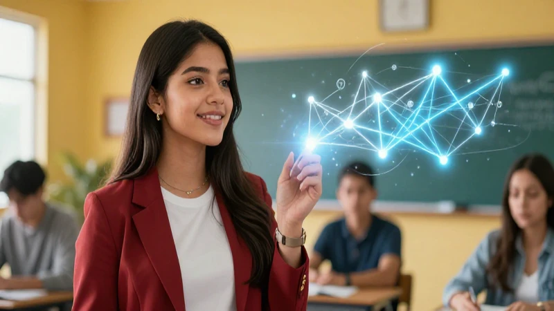Estudiante mexicana brillante en aula moderna
