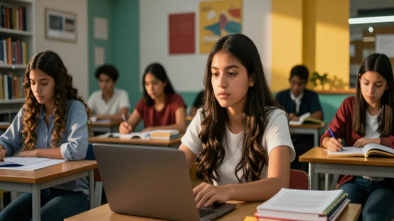 Estudiantes mexicanos en ambiente académico moderno