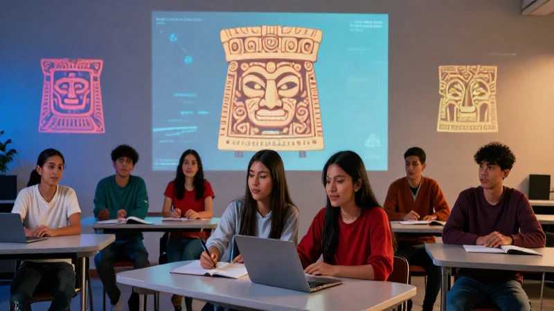 Estudiantes mexicanos explorando historia con hologramas