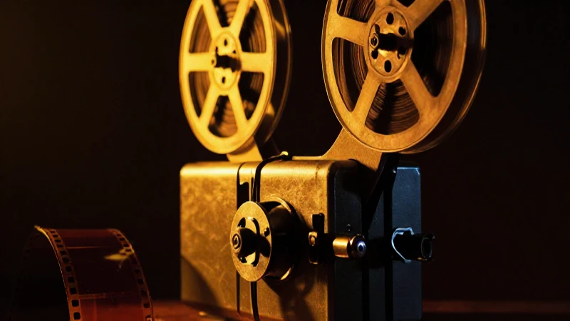 Proyector antiguo cinematográfico de alto contraste