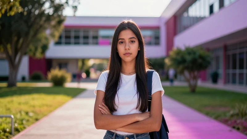Joven mexicana universitaria en camino al éxito