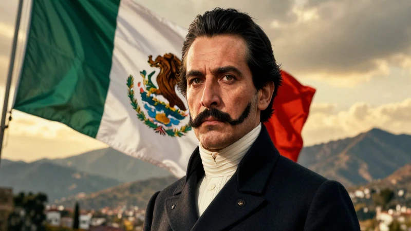 Retrato épico de Morelos con gran determinación y drama