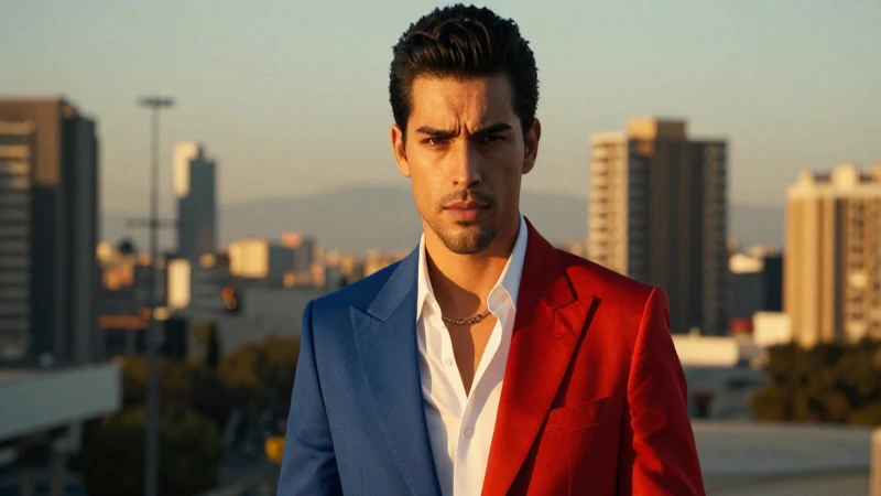 Retrato moderno de joven mexicano en la ciudad