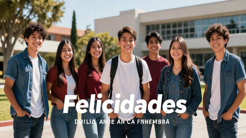 Letra de Felicidades con estilo vibrante