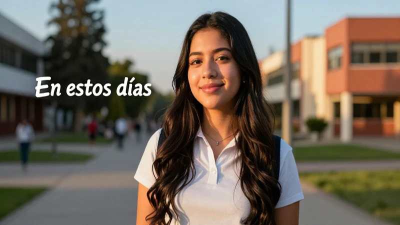 Estudiante mexicana en campus universitario detallado