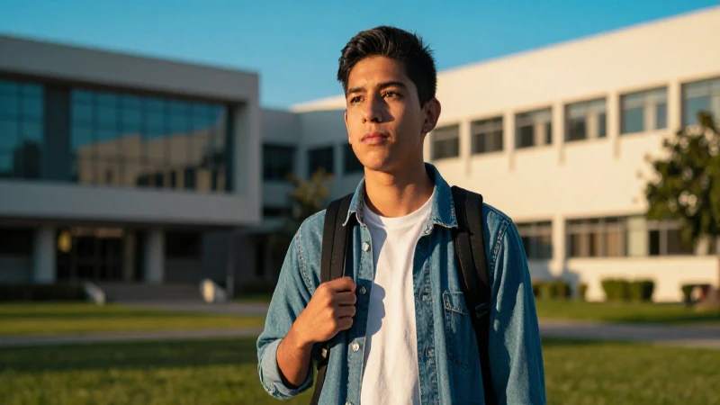 Estudiante mexicano con foto épica al atardecer