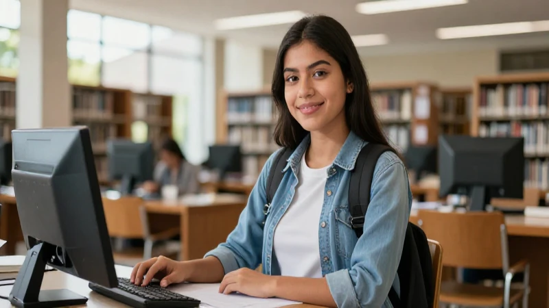 Estudiante mexicano moderno estudia con confianza