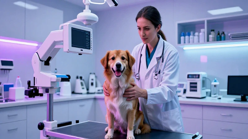 Veterinaria moderna examina un perro sano
