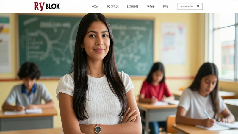 Educador mexicano en aula moderna con luz cinemática