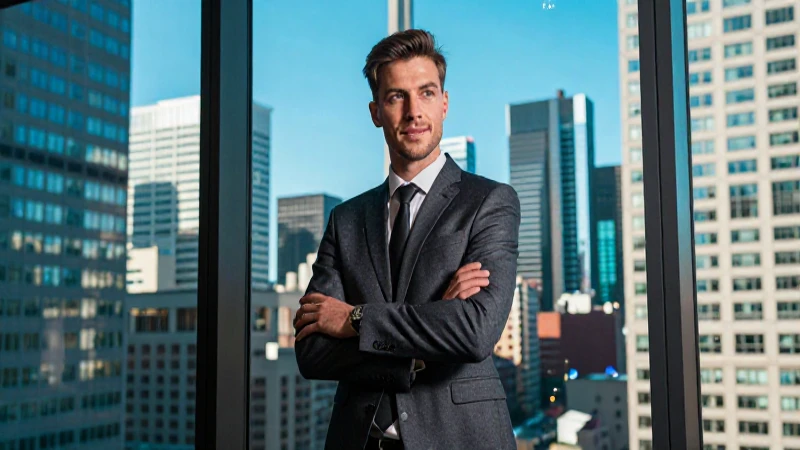 Joven profesional frente al vibrante Toronto