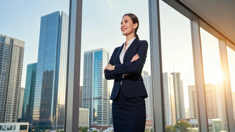 Profesional exitoso en ciudad moderna