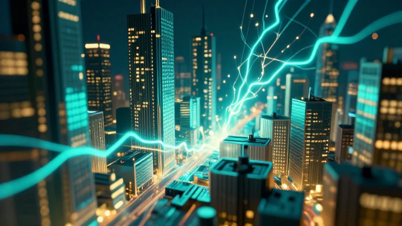 Ciudad moderna con energía dinámica y vibrante