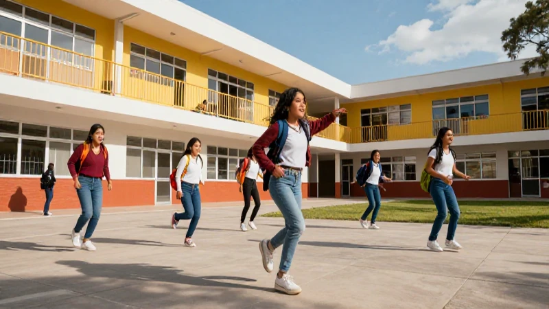 Estudiante mexicano en vibrante campus moderno