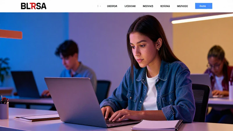 Estudiante enfocado en moderno entorno de éxito