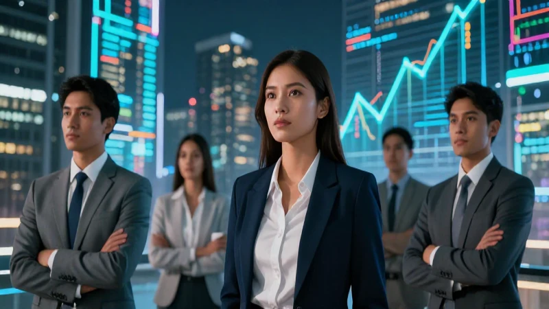 Jóvenes profesionales mexicanos en oficinas futuristas