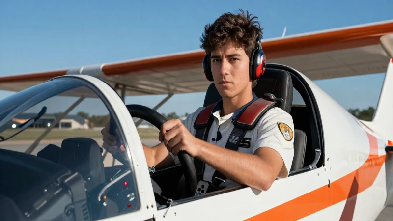 Joven piloto mexicano en cabina moderna