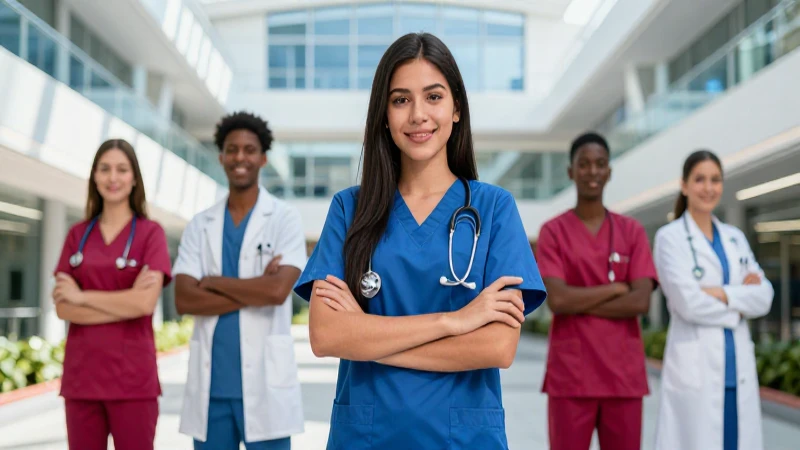 Estudiante médico mexicano en futuro vibrante