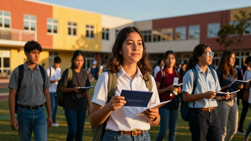 Estudiantes mexicanos celebrando éxito académico