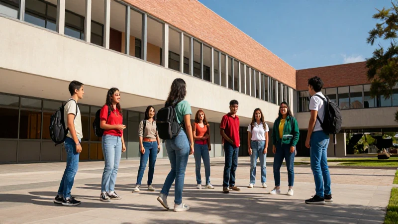 Estudiantes mexicanos colaboran en un campus vibrante