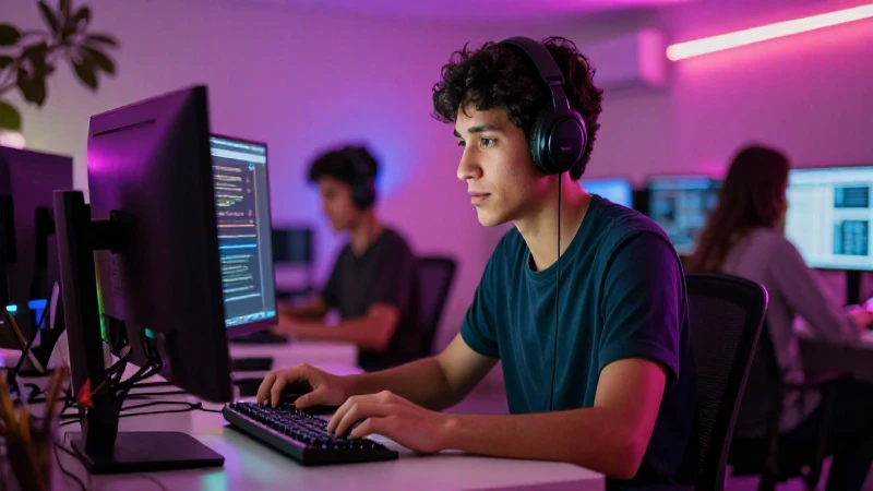 Joven programador mexicano en entorno universitario