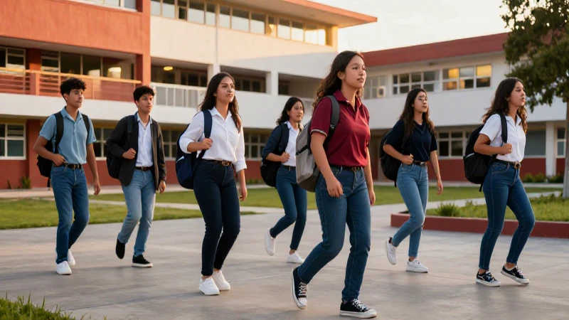 Estudiantes mexicanos dinámicos en luz dorada