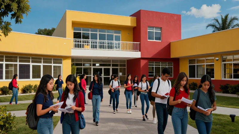 Estudiantes mexicanos exitosos en un campus moderno