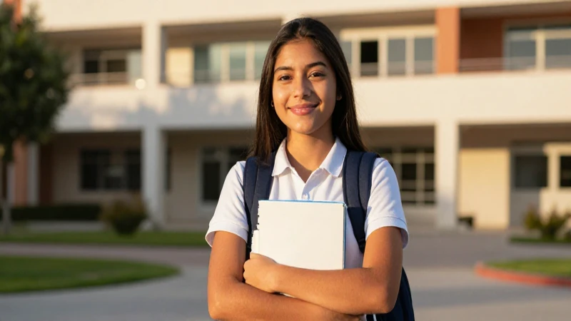 Estudiante mexicano exitoso bajo luz dorada